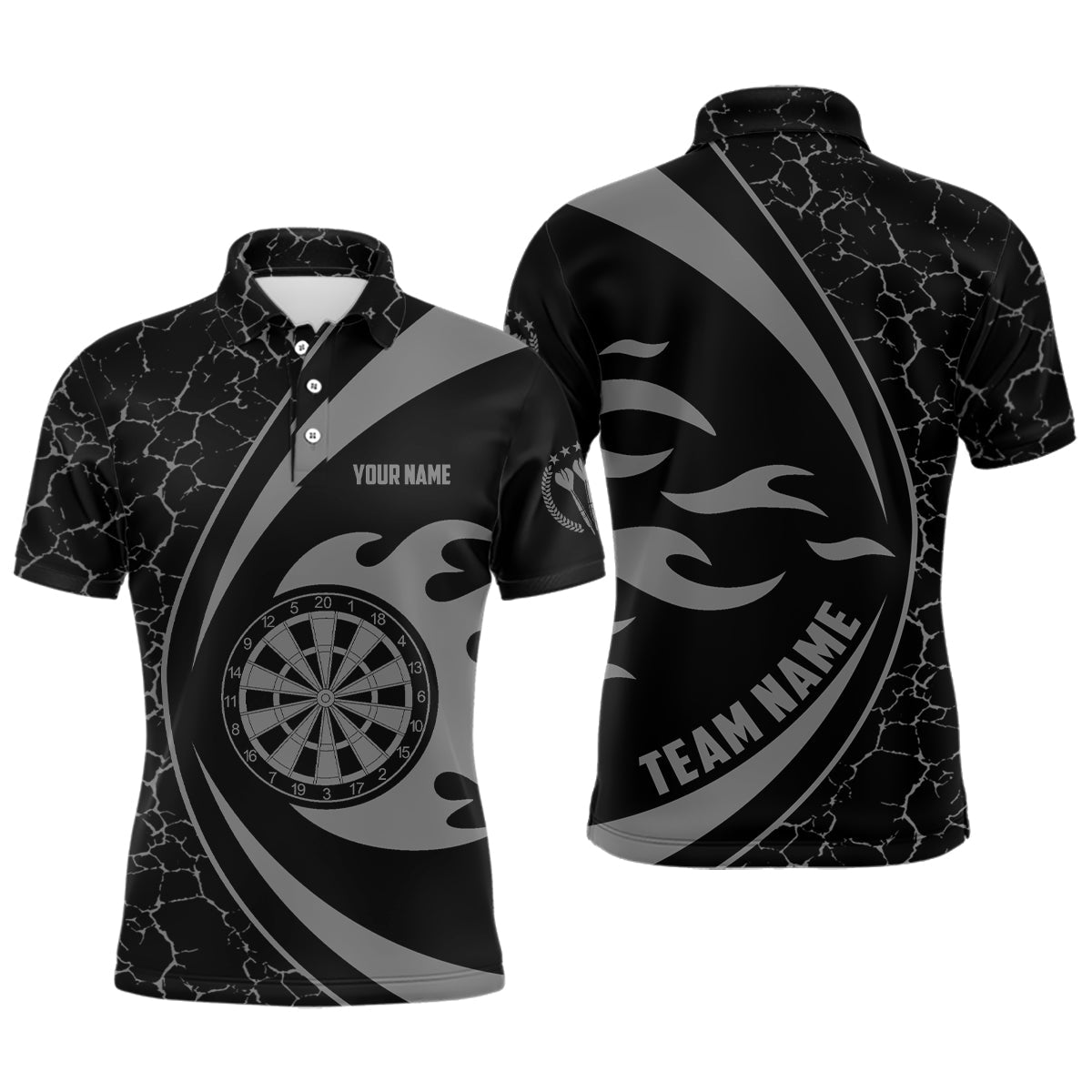 Personalized Grey Fire Flame Darts Men Polo Shirt Darts Shirt For Men Polo Shirt Size S-5XL