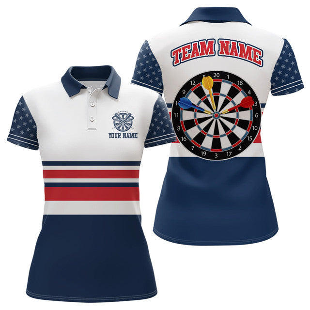 Custom Personalized American Flag Dartboard Patriotic Darts Women's Polo Shirts S-5XL