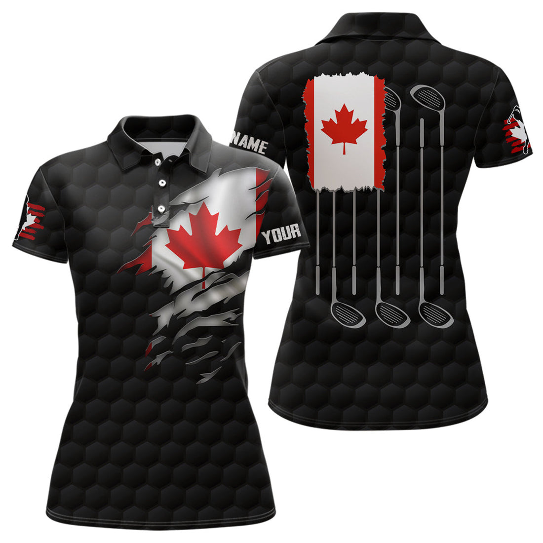 Custom Canada Flag Red Maple Leaf Golf Tops Patriotic Gift Women's Polo Shirts S-5XL