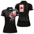 Custom Canada Flag Red Maple Leaf Golf Tops Patriotic Gift Women's Polo Shirts S-5XL