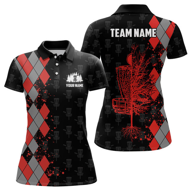Custom Personalized Argyle Pattern Disc Golf Polo Golf Women's Polo Shirts S-5XL
