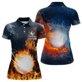 Custom Fire Water Lightning Golf Ball Design Golf Gifts Women's Polo Shirts S-5XL