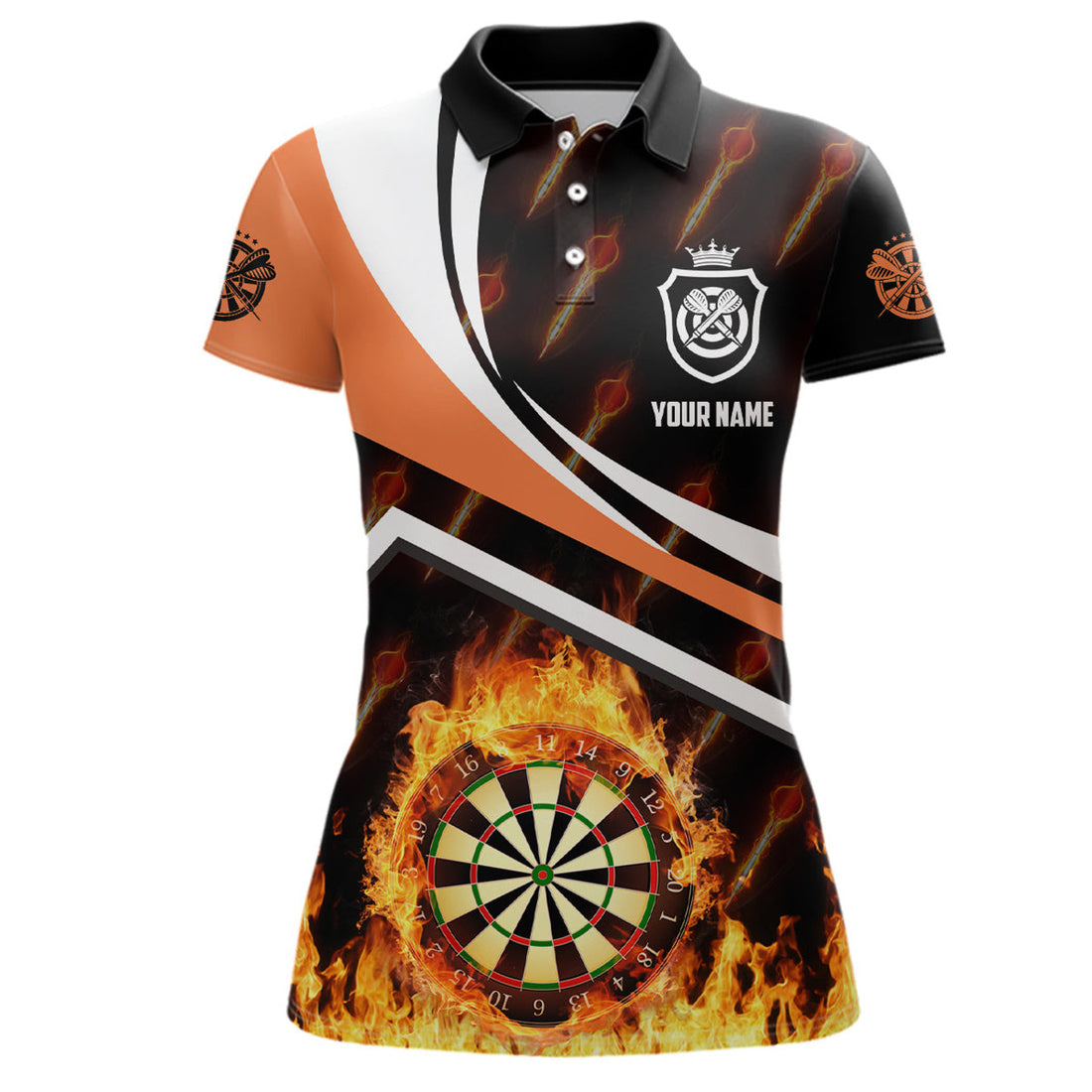 Custom Fire Flame Darts Design Unique Style Darts Shirts Women's Polo Shirts S-5XL