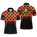 Custom Happy Halloween Pumpkin Skull Golf Shirt Golf Gift Men's Polo Shirt S-5XL