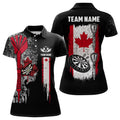 Custom Canada Flag Skull Darts for Patriotic Darts Women's Polo Shirts S-5XL