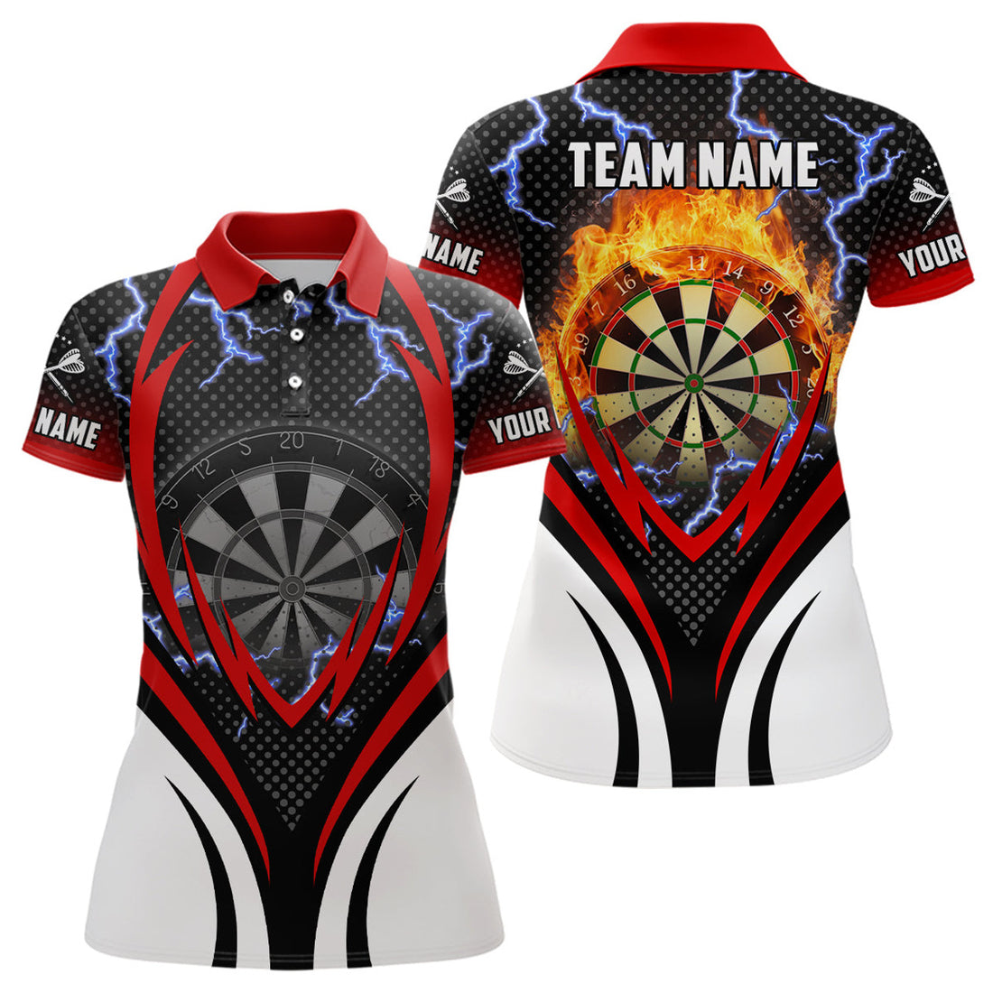 Custom Red Flame Dart Polo Shirt for Women Women's Polo Shirts S-5XL