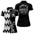 Custom Skull Funny Black White Argyle Golf Gift Women Women's Polo Shirts S-5XL
