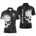 Custom Smoke Skull Black White Dart Shirt Scary Jerseys Men's Polo Shirt S-5XL