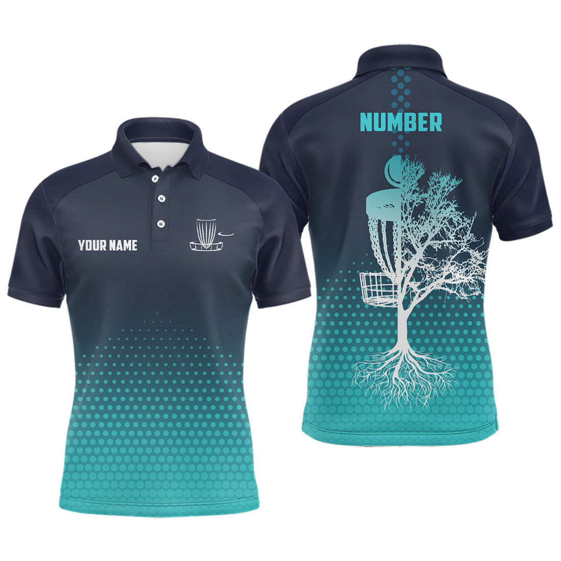 Personalized Disc Golf Basket Hive Custom Number Shirt Men's Polo Shirt S-5XL