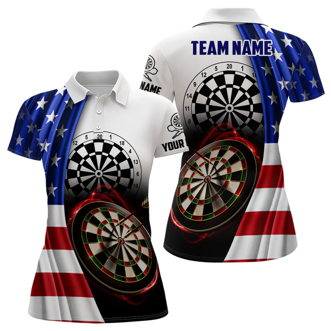 Custom American Flag Darts Shirt for Dart Lovers and Teams Women's Polo Shirts S-5XL