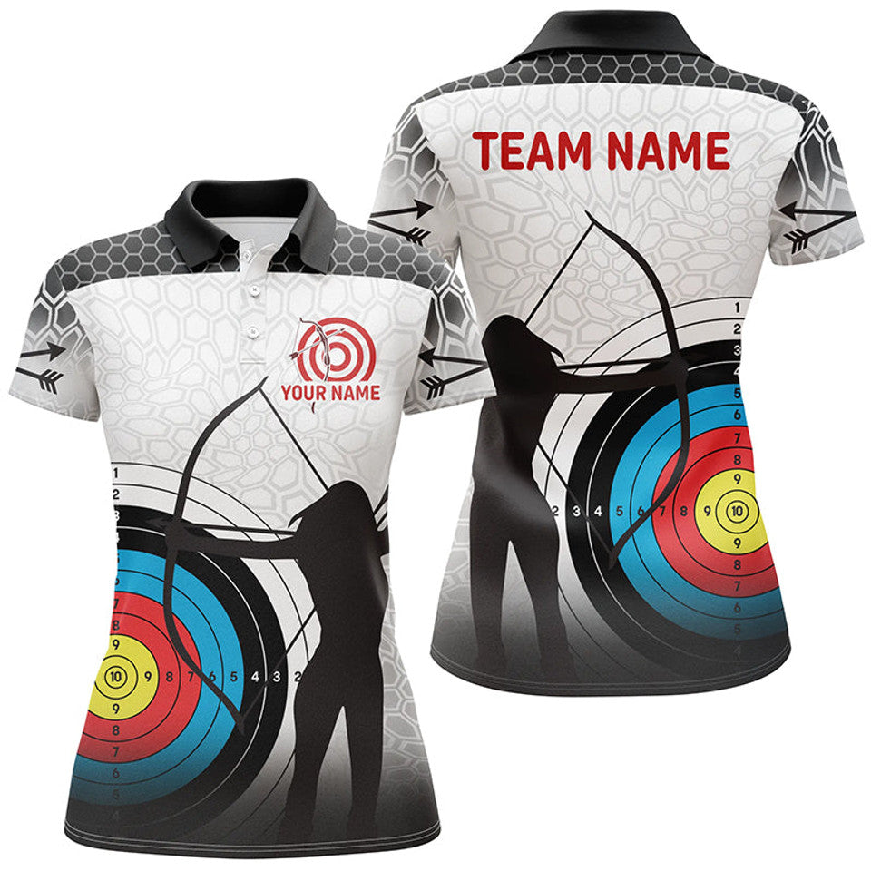 Custom Name Archery Silhouette With Arrows 3D Design Women's Polo Shirts S-5XL