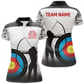 Custom Name Archery Silhouette With Arrows 3D Design Women's Polo Shirts S-5XL