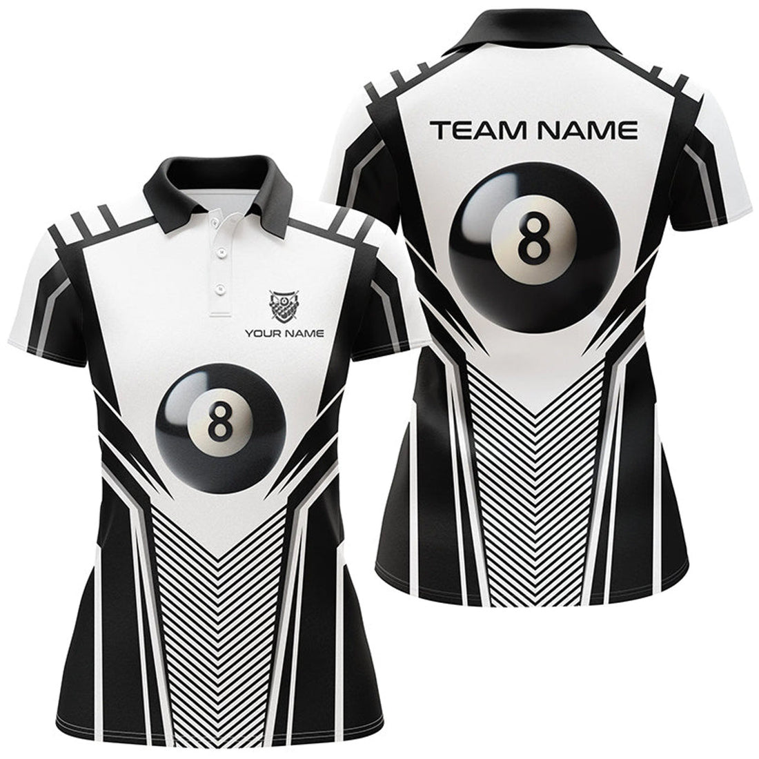 Custom 8 Ball Billiard Pool 3D Polo Shirts for Women's Polo Shirts S-5XL