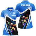 Custom Blue 8 Ball Billiard Team 3D Sport Polo Shirts for Women's Polo Shirts S-5XL