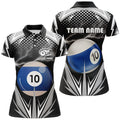 Custom Name Thunder Black 10 Ball Billiard Team Polo Shirts Women's Polo Shirts S-5XL