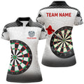 Custom Personalized Black White Dart Team Apparel for Women's Polo Shirts S-5XL