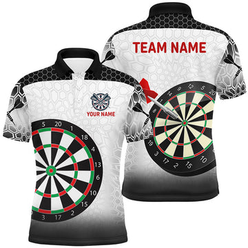 Personalized Dartboard Polo Shirt for Men Black White Men's Polo Shirt S-5XL