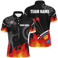 Personalized Flame 3D Target Archery Silhouette Archer Men's Polo Shirt S-5XL