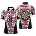 Personalized Red Camo Dart Jersey Custom Dart Team Shirt Men's Polo Shirt S-5XL