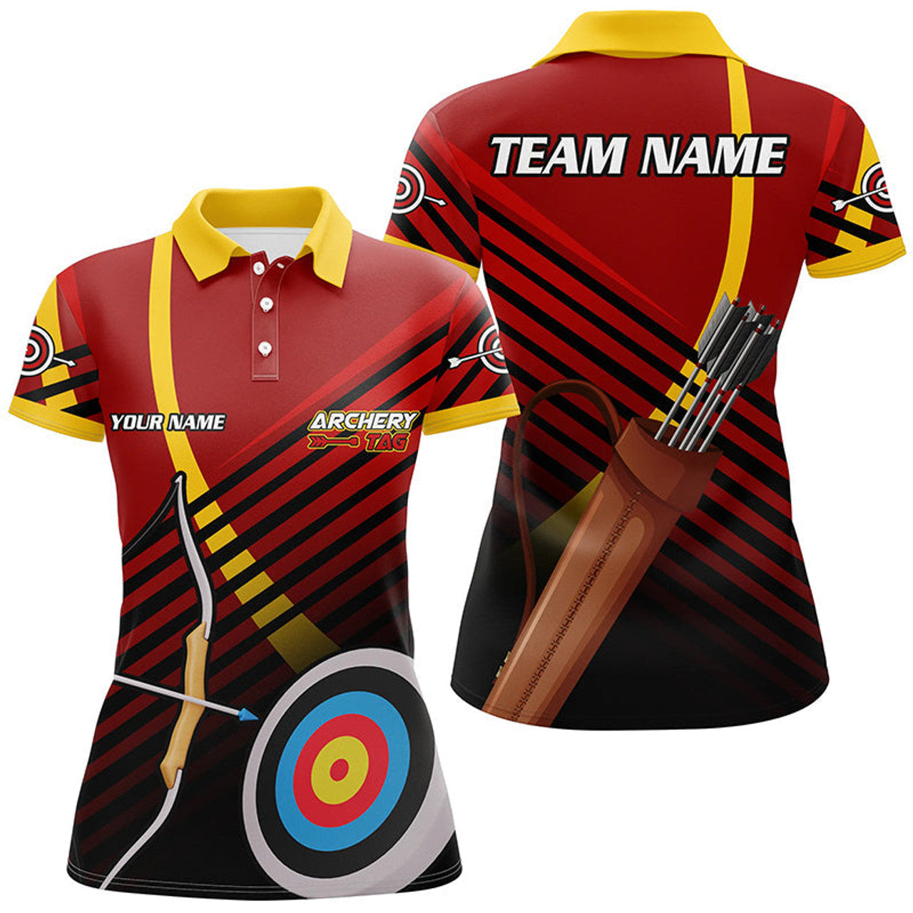 Custom Name Archery Shirt With Bow and Arrows Women's Polo Shirts S-5XL
