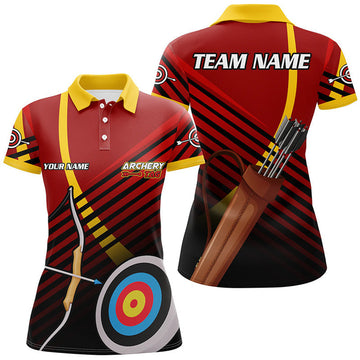 Custom Name Archery Shirt With Bow and Arrows Women's Polo Shirts S-5XL