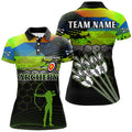 Custom Green 3D Arrows Archery Silhouette Design Women's Polo Shirts S-5XL