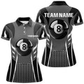 Custom Personalized White Black 8 Ball Billiard 3D for Women's Polo Shirts S-5XL