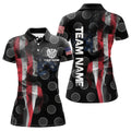 Custom Smoke US Flag Dart Polo Shirts for Women's Polo Shirts S-5XL