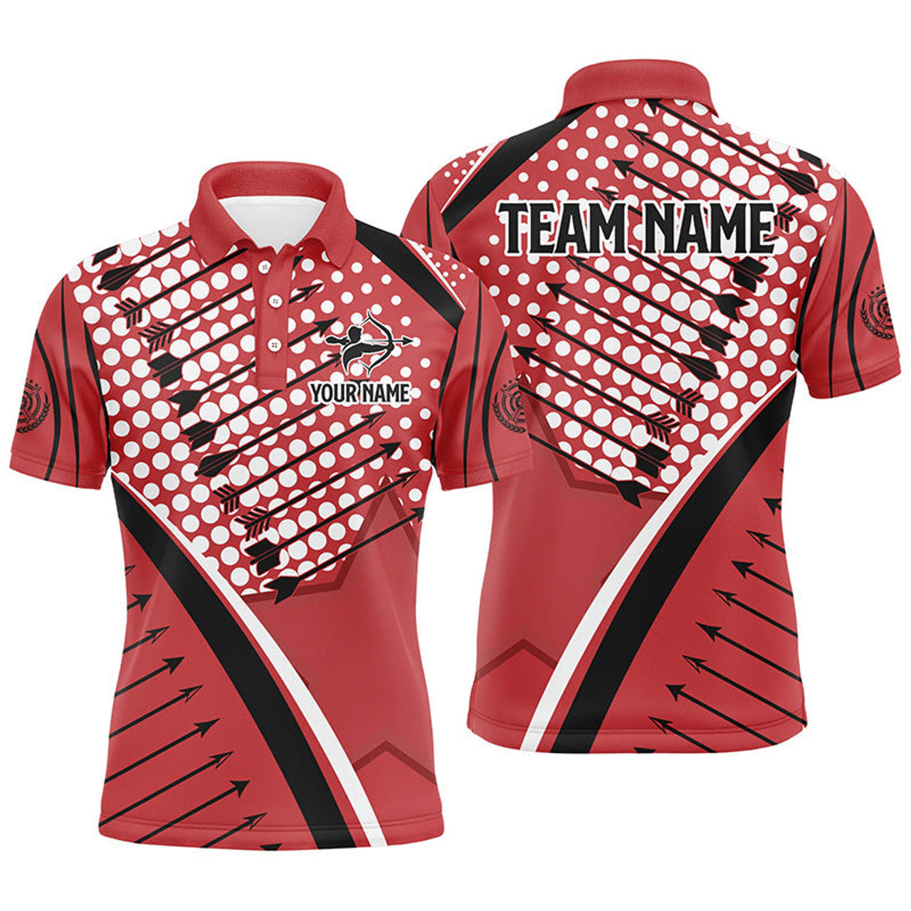 Personalized Red Arrows Pattern Archery Mens Polo Shirt S-5XL
