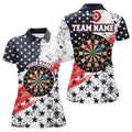 Custom Personalized American Flag Darts for Dart Team Women's Polo Shirts S-5XL