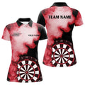 Custom Red Flame Darts Shirts for Dart Team Personalized Women's Polo Shirts S-5XL