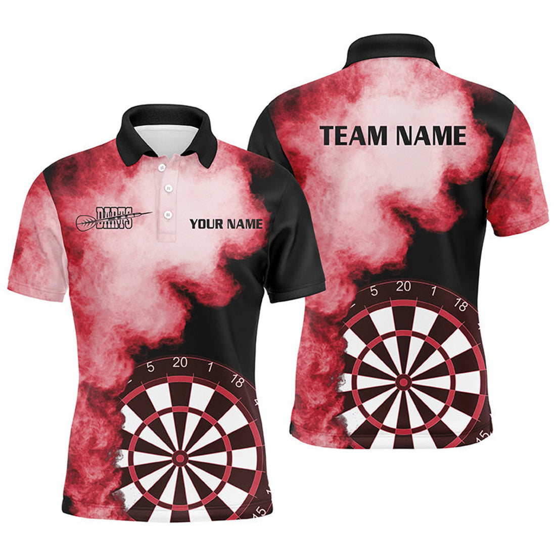 Personalized Red Flame Darts Shirt Men's Polo Shirt S-5XL