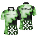 Personalized Green Flame Darts Jersey Men's Polo Shirt S-5XL