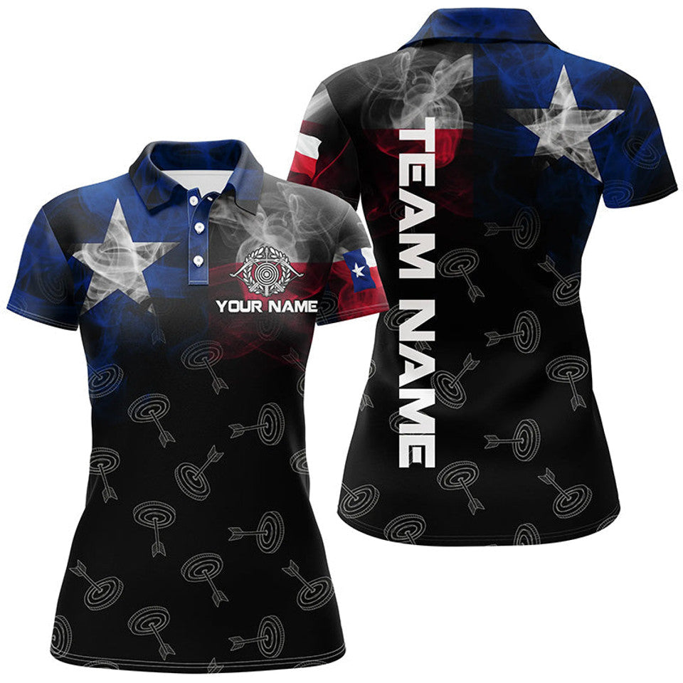 Custom Texas Flag Archery Shirt with Targets Pattern Women's Polo Shirts S-5XL