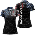 Custom Name Vintage Smoke US Flag Archery Bows Pattern 3D Women's Polo Shirts S-5XL