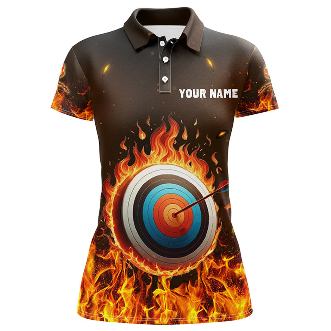 Custom Fire Archery Bow Arrow Shirt Personalized Women's Polo Shirts S-5XL