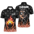 Flame 9 Ball Pool Billiard Shirt for Men Custom Skull Men's Polo Shirt