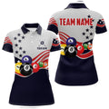 Custom Name American Flag 3D 8 Ball Pool Team Women's Polo Shirts S-5XL