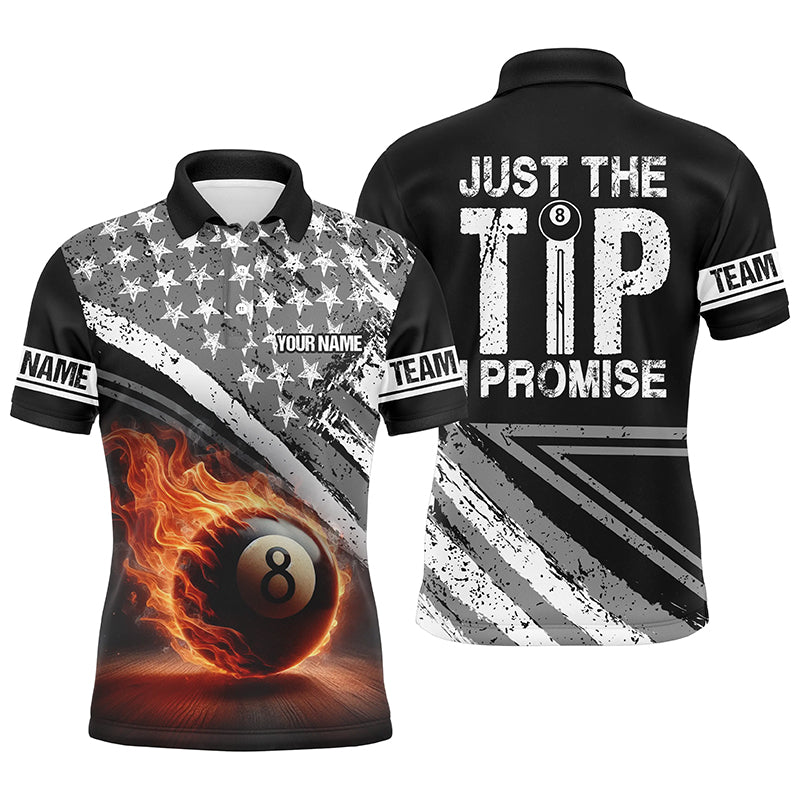 Personalized US Flag 8 Ball Pool 3D Shirt S-5XL For Men Men's Polo Shirt