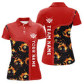 Custom Flame Red 8 Ball Pool For Women Billiard Team Women's Polo Shirts S-5XL