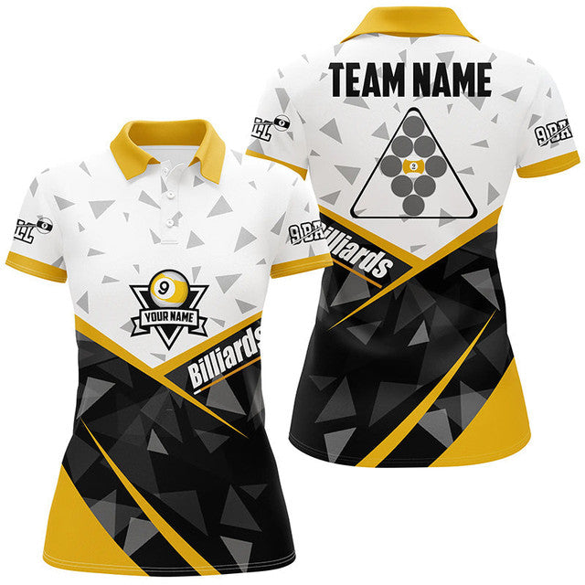 Custom 9 Ball Billiard Team Shirts Personalized Design Women's Polo Shirts S-5XL