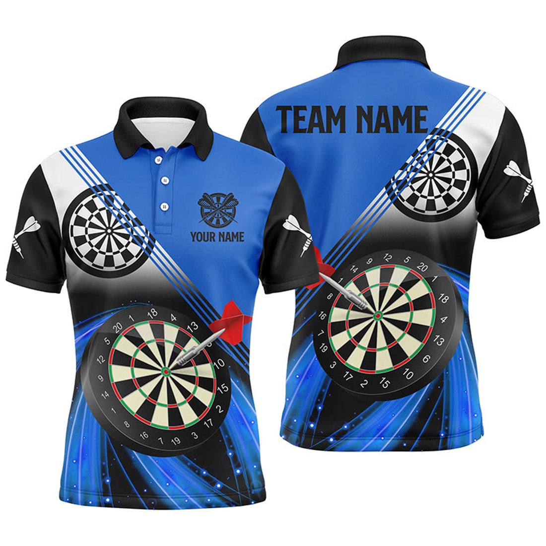 Custom Dart Team Jersey Blue Darts Shirt Men's Polo Shirt S-5XL
