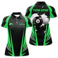Custom 3D Black Green 8 Ball Billiards Polo Shirts for Women's Polo Shirts S-5XL