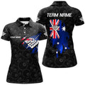 Custom Name Australian Flag 8 Ball Pool Billiards Team Women's Polo Shirts S-5XL
