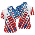 Personalized Archery Bow Hunting American Flag Shooter Men's Polo Shirt S-5XL