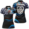 Custom 3D US Flag 8 Ball Pool Billiard Team Shirt Name Women's Polo Shirts S-5XL