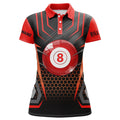 Custom Name Billiard 8 Ball Pool Shirt Black Red Design Women's Polo Shirts S-5XL