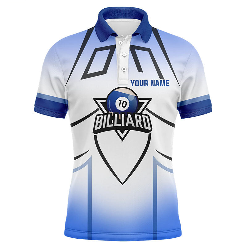 Personalized Blue 10 Ball Billiard 3D Shirt S-5XL Men's Polo Shirt