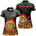 Custom Personalized Flame Darts Board for Dart Teams Women's Polo Shirts S-5XL