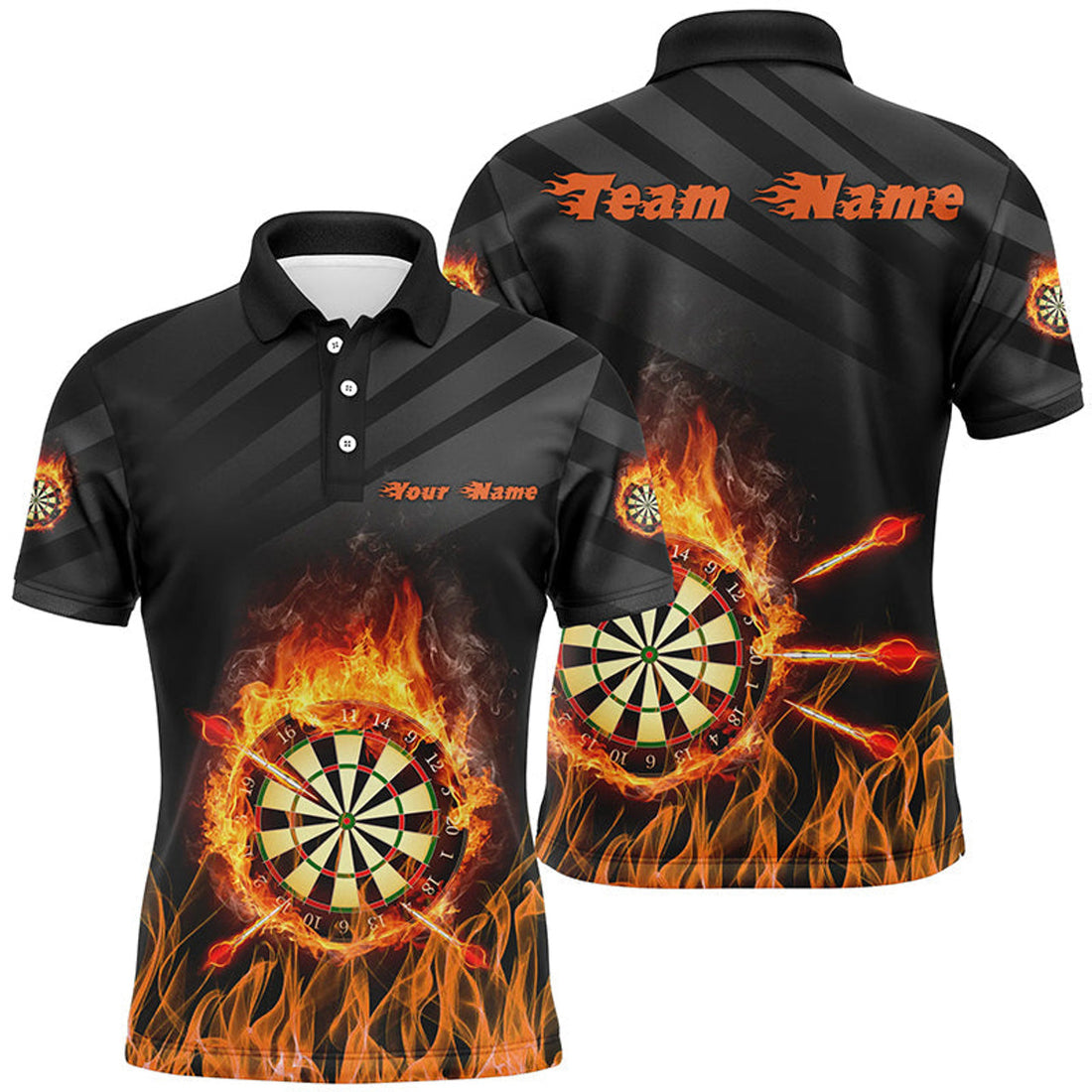 Custom Flame Dart Team Shirt Custom Dart Jersey Men's Polo Shirt S-5XL